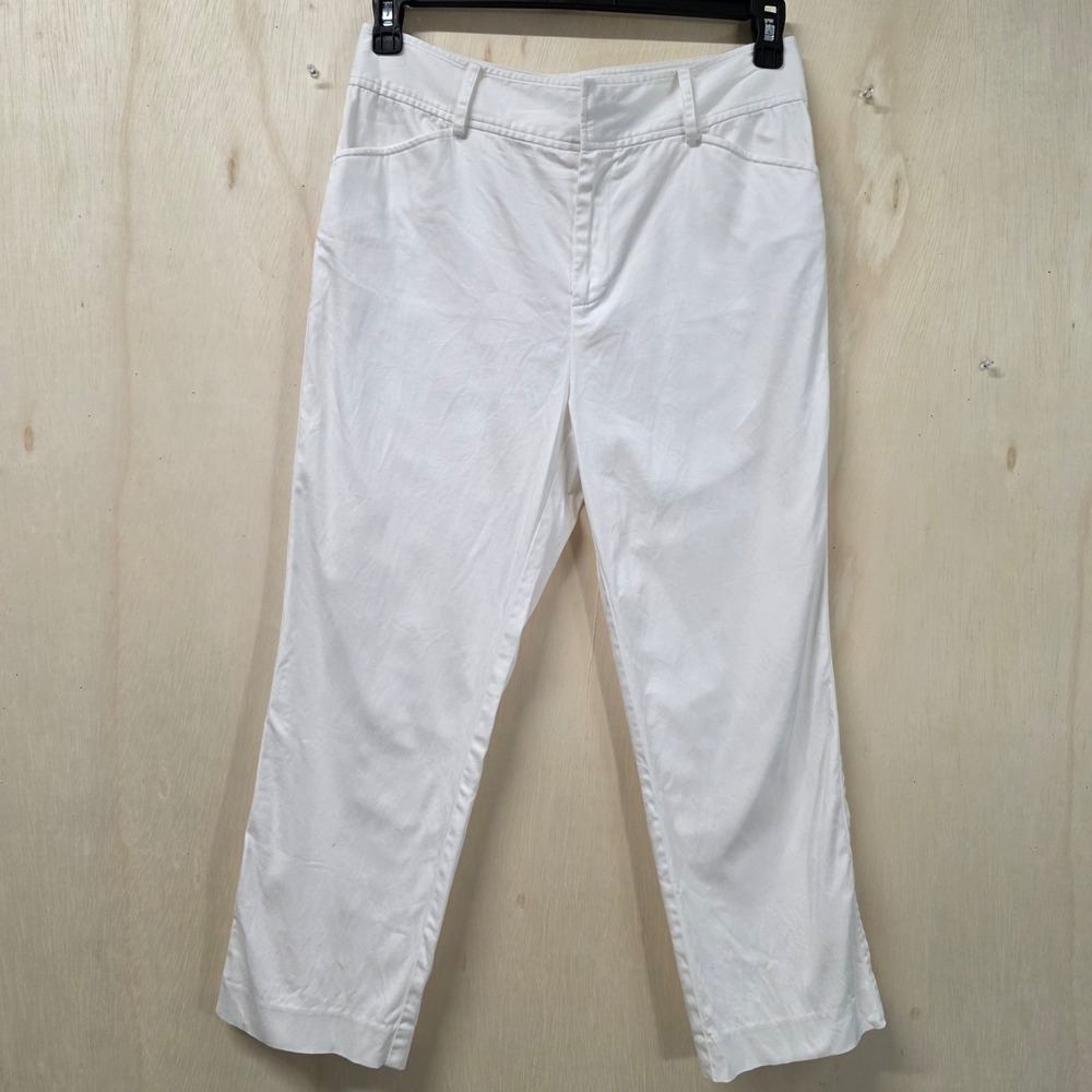 Lauren Ralph Lauren Petite White Straight Leg Pants Size 8-10 Medium Petite